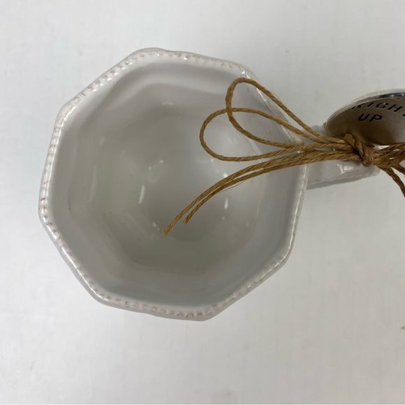 Mud Pie Tea Coffee Mug White Steep Right Up Spoon Ceramic New in Box Giftware - Picture 3 of 7